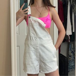 NWT Aerie White Overall Shorts | size small